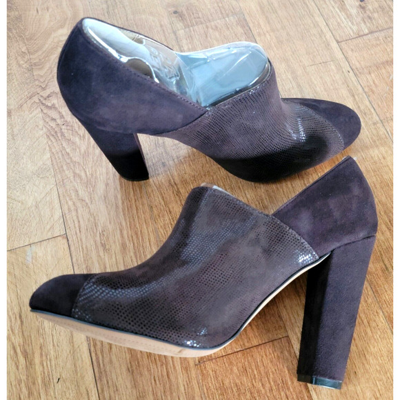 Isola Women’s Size 10 M Chunky Block High Heel Brown Suede Leather Sparkle Pumps - Picture 5 of 10